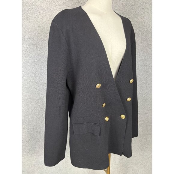 I.n.c. International Concepts Women's Sweater Blazer Gold Buttons Black 2XL NWTs - Picture 3 of 8